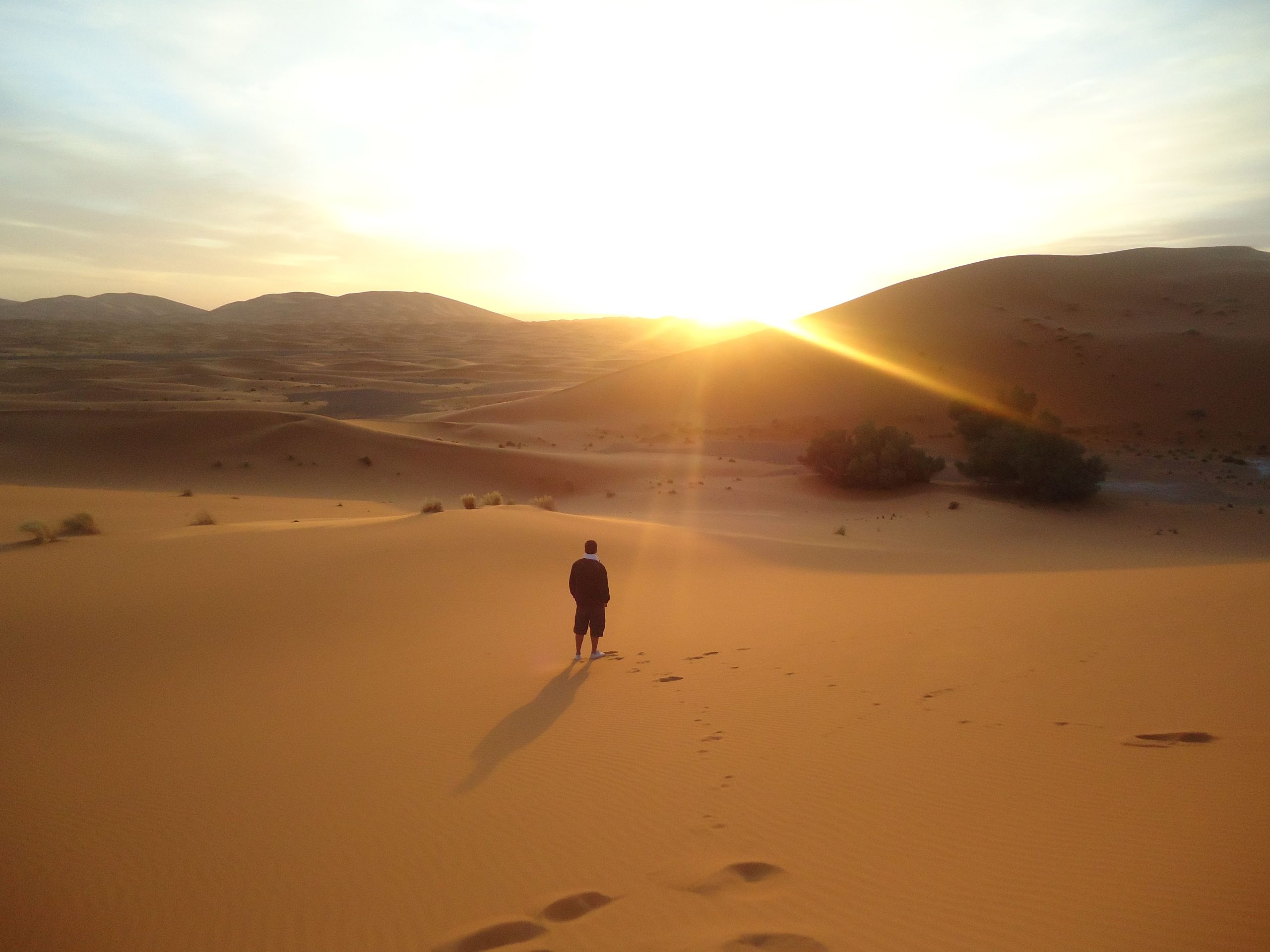 experience the sunset in the desert Erg Chebbi Dunes