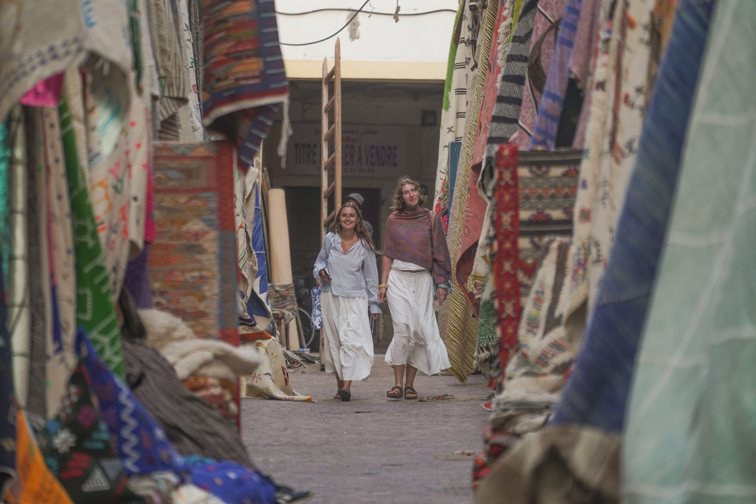 ladies taking a walk in the medina safely